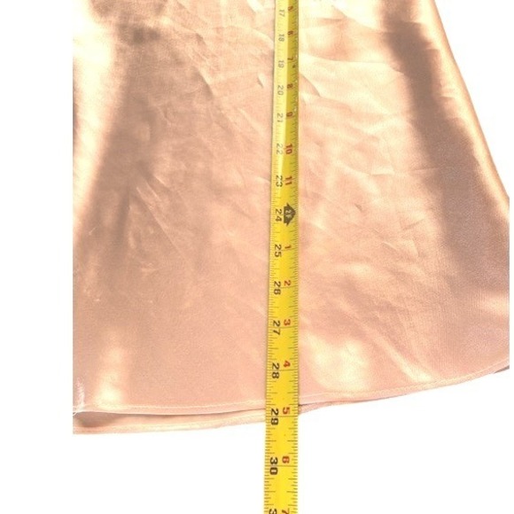 Vtg Pink Satin Lace Chemise Nightgown Slip Dress Lace Pearl Detail Women's M - Picture 9 of 9